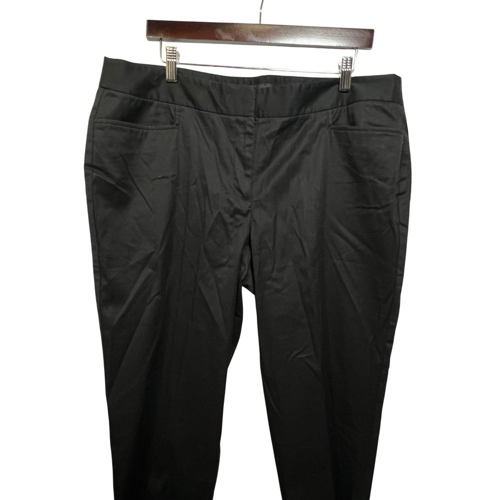 Talbots Signature Black Straight Leg Pants Womens 16 Cotton Stretch Workwear NEW